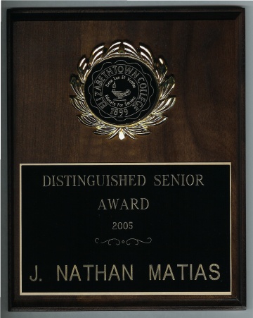J. Nathan Matias, Distinguished Senior, Elizabethtown College, 2005