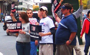 Supporters of George W. Bush in Philadelphia